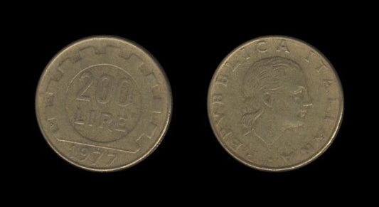 Italy Italija 200 Lire 1977