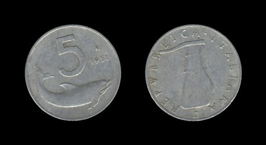 Italy Italija 5 Lire 1951