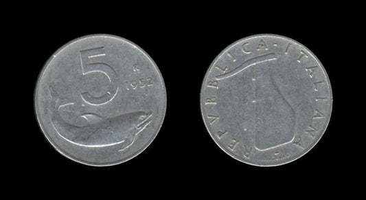 Italy Italija 5 Lire 1952