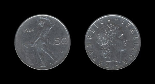 Italy Italija 50 Lire 1954