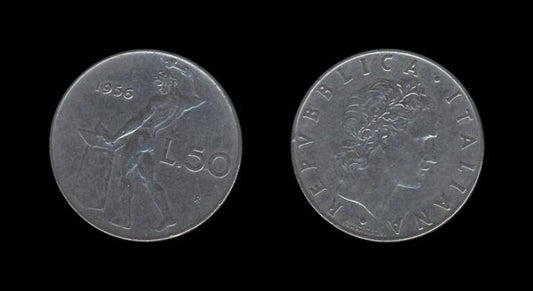 Italy Italija 50 Lire 1956