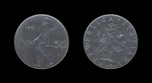 Italy Italija 50 Lire 1961