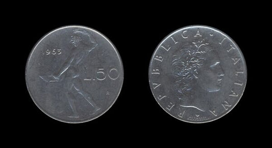 Italy Italija 50 Lire 1963