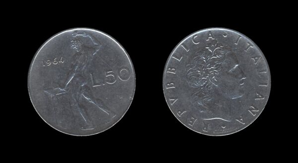 Italy Italija 50 Lire 1964