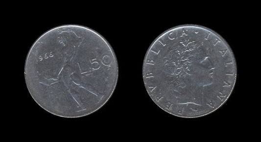 Italy Italija 50 Lire 1966