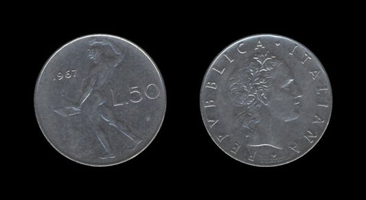 Italy Italija 50 Lire 1967