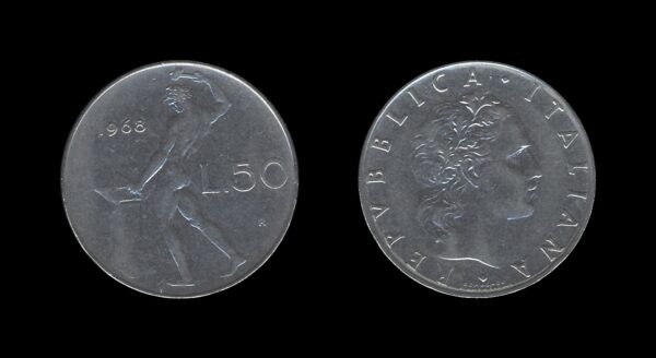 Italy Italija 50 Lire 1968