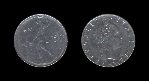 Italy Italija 50 Lire 1970