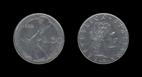 Italy Italija 50 Lire 1988