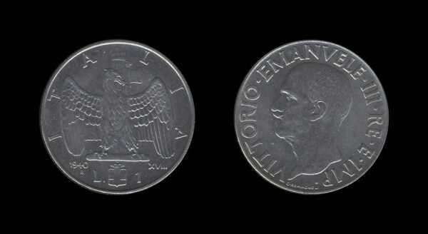 Italy Italija 1 Lira 1940 – Victor Emmanuel III