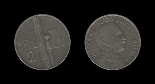 Italy Italija 2 Lire 1924 – Victor Emmanuel III