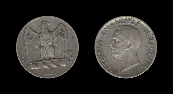 Italy Italija 5 Lire 1929 – Victor Emmanuel III