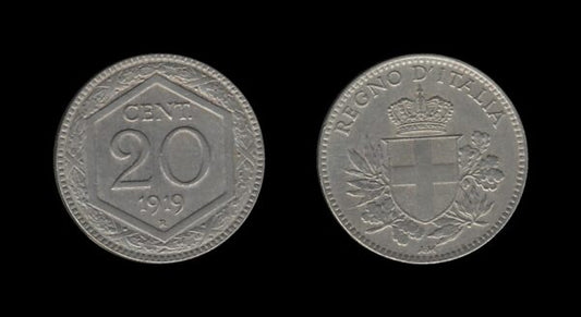 Italy Italija 20 Centesimi 1919 – Victor Emmanuel III