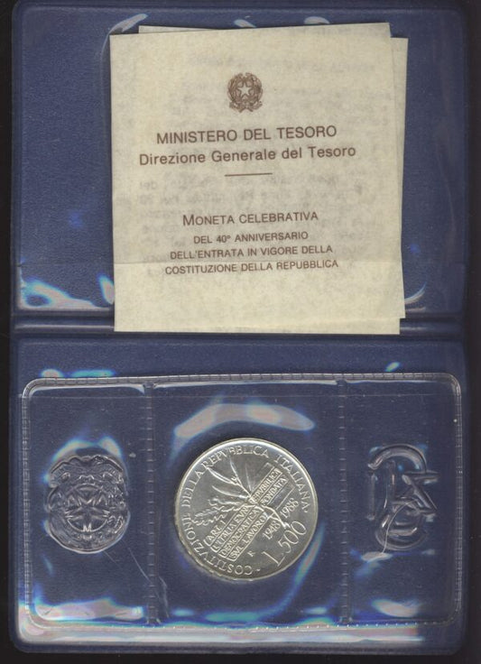 Italy Italija 500 Lire 1988 – Constitution