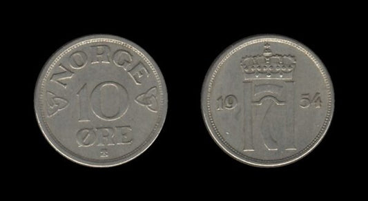 Norway Norveška 10 Ore 1954 – Haakon VII