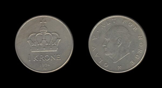 Norway Norveška 1 Krone 1974 – Olav V