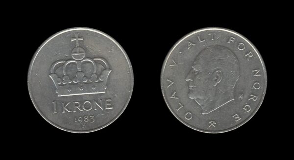 Norway Norveška 1 Krone 1983 – Olav V