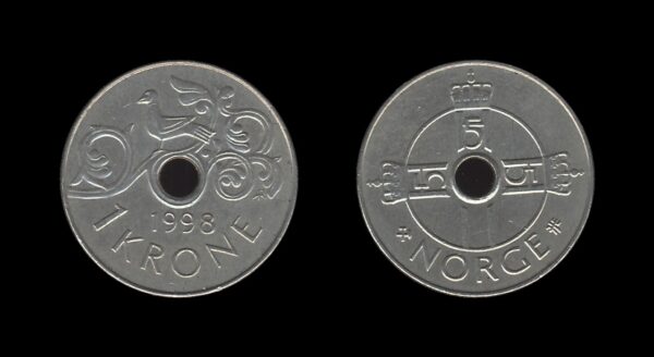 Norway Norveška 1 Krone 1998 – Harald V