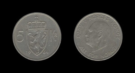 Norway Norveška 5 Kroner 1964 – Olav V