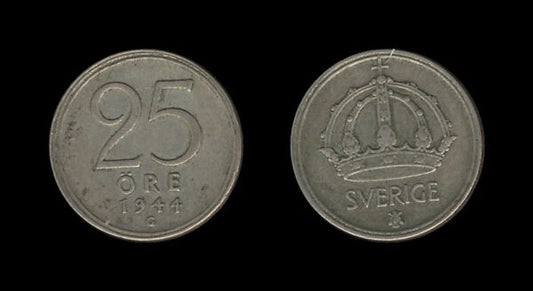 Sweden Švedska 25 Ore 1944 – Gustaf V