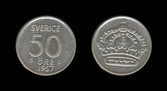 Sweden Švedska 50 Ore 1957 – Gustaf VI Adolf