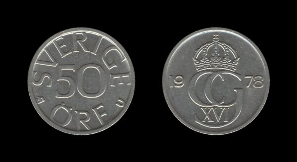 Sweden Švedska 50 Ore 1978 – Carl XVI Gustaf