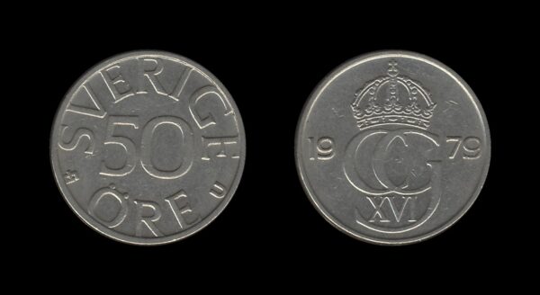 Sweden Švedska 50 Ore 1979 – Carl XVI Gustaf