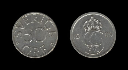 Sweden Švedska 50 Ore 1989 – Carl XVI Gustaf