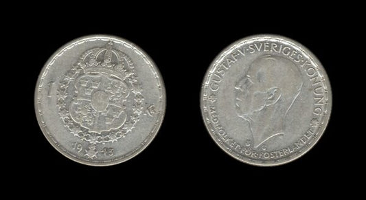 Sweden Švedska 1 Krona 1943 – Gustaf V