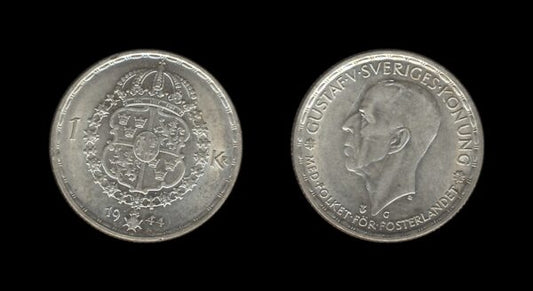 Sweden Švedska 1 Krona 1944 – Gustaf V