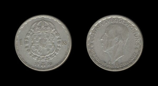 Sweden Švedska 1 Krona 1950 – Gustaf V