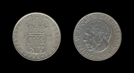 Sweden Švedska 1 Krona 1954 – Gustaf VI Adolf