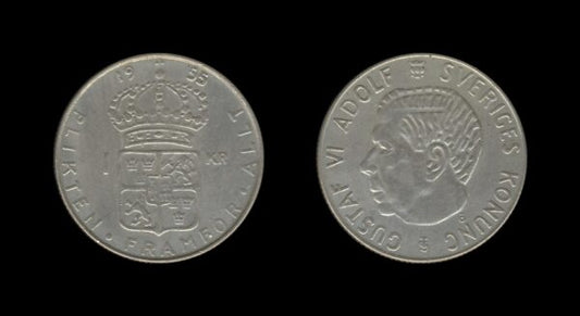 Sweden Švedska 1 Krona 1955 – Gustaf VI Adolf