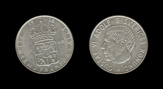 Sweden Švedska 1 Krona 1958 – Gustaf VI Adolf