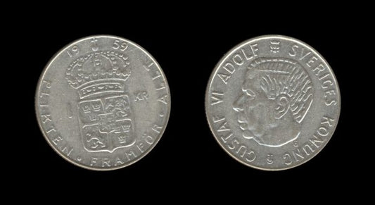 Sweden Švedska 1 Krona 1959 – Gustaf VI Adolf