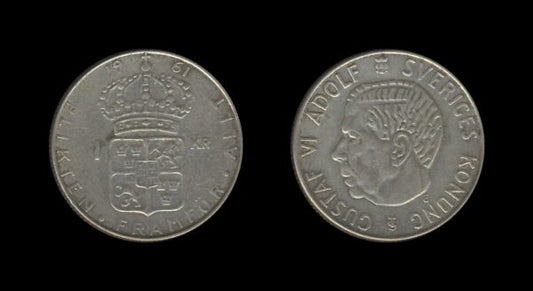 Sweden Švedska 1 Krona 1961 – Gustaf VI Adolf