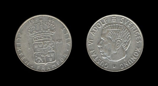 Sweden Švedska 1 Krona 1964 – Gustaf VI Adolf