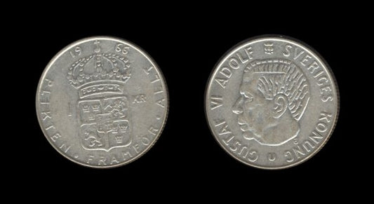 Sweden Švedska 1 Krona 1966 – Gustaf VI Adolf