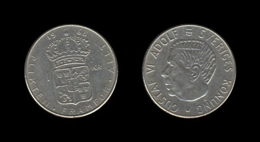 Sweden Švedska 1 Krona 1968 – Gustaf VI Adolf (Copper-nickel)