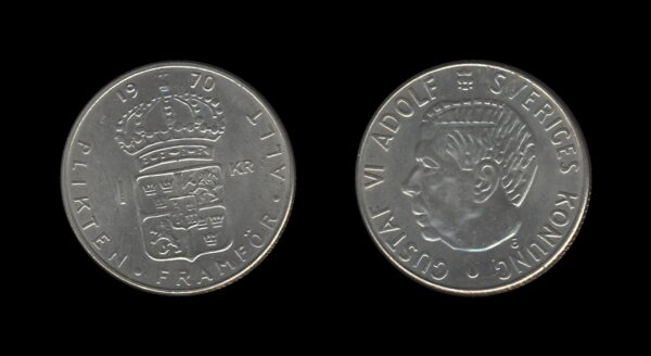 Sweden Švedska 1 Krona 1970 – Gustaf VI Adolf