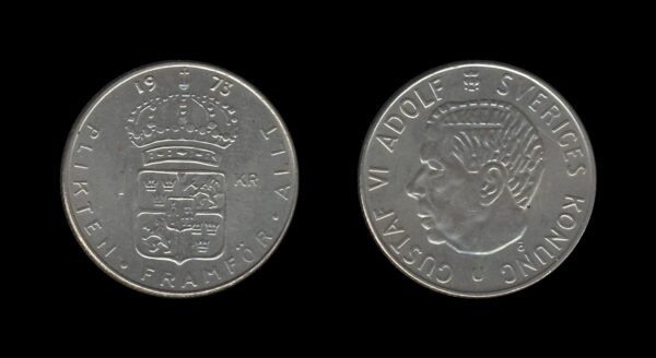 Sweden Švedska 1 Krona 1973 – Gustaf VI Adolf