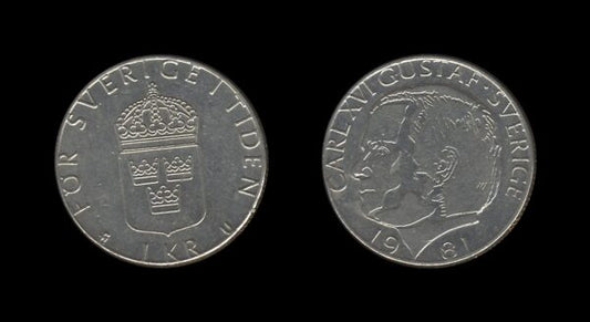 Sweden Švedska 1 Krona 1981 – Carl XVI Gustaf