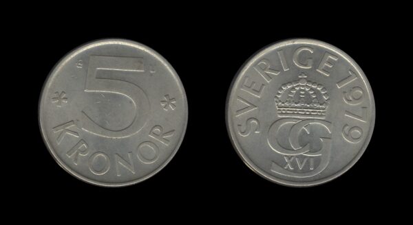 Sweden Švedska 5 Kronor 1979 – Carl XVI Gustaf