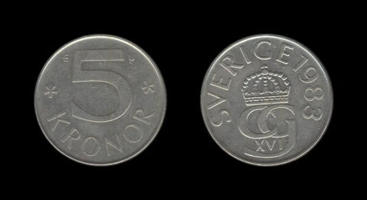 Sweden Švedska 5 Kronor 1983 – Carl XVI Gustaf