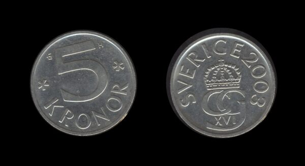 Sweden Švedska 5 Kronor 2003 – Carl XVI Gustaf