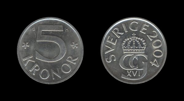 Sweden Švedska 5 Kronor 2004 – Carl XVI Gustaf