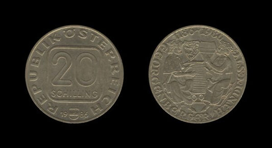 Austria Austrija 20 Schilling 1986 – Georgenberger Handfeste