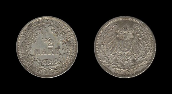 Njemačka Germany 1/2 Mark 1914 A – Wilhelm II