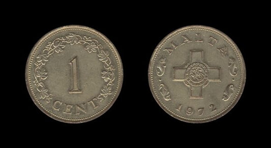 Malta 1 Cent 1972 (pozlačena)