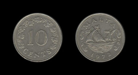 Malta 10 Cents 1972